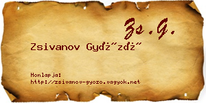 Zsivanov Győző névjegykártya